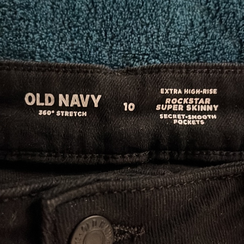 Women’s Old Navy Y2K Black Extra High Rise Rockstar Super Skinny Jeans. Size 10 - Picture 15 of 16